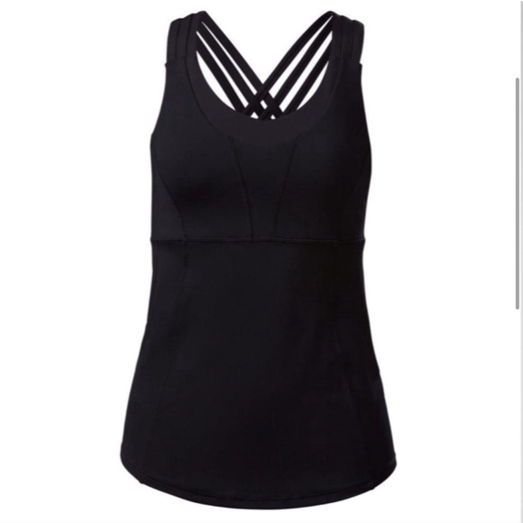 Lululemon Athletica Beat The Heat Tank in Black | 2in1 Sports Bra Size 4 - Picture 4 of 10